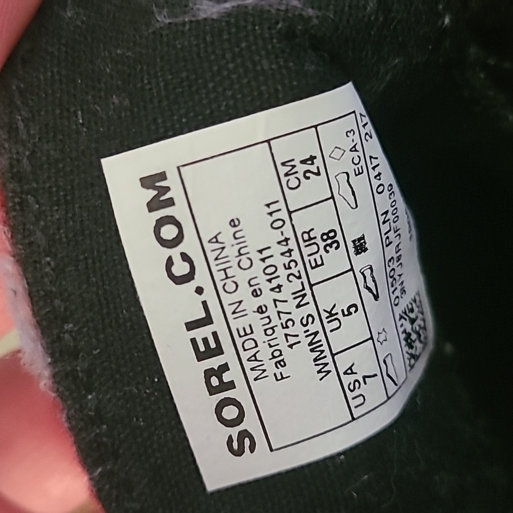 Sorel Out N About Buffalo Plaid Red Black Duck Winter Snow Boots Size 7 - Picture 6 of 6
